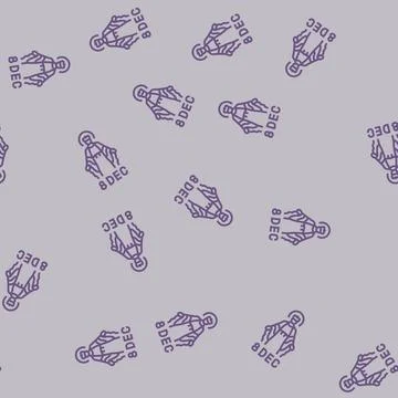 Immaculate conception feast catholic holiday line seamless pattern Stock Illustration