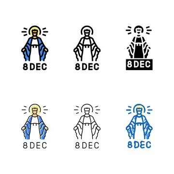 Immaculate conception modern feast catholic holiday color icon vector Illustration