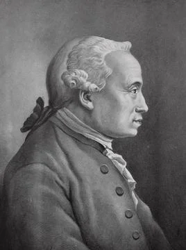 Immanuel Kant was a German philosopher Historical digitally restored Stock Illustration