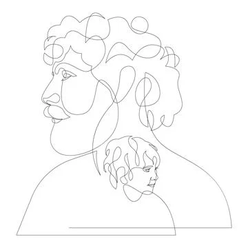 Immaturity of infantilism concept drawn by continuous line single line Stock Illustration
