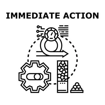 Immediate action concept depicting fast execution illustration 库存插图