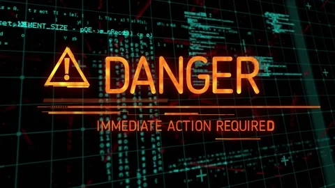 Immediate Action Required for Digital Data Warning with Coding Animation Stock Footage 326891225