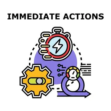 Immediate actions concept vector illustration diagram 库存插图