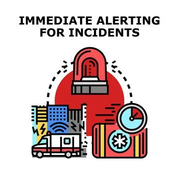 Immediate alerting for incident emergency response イラスト素材