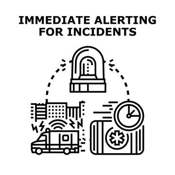Immediate alerting for incident emergency response Stock Illustration