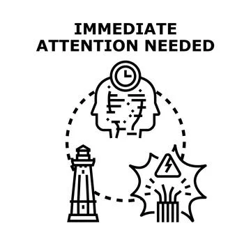 Immediate attention needed, urgent solution concept Stock Illustration