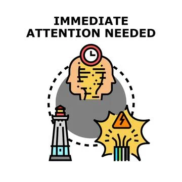 Immediate attention needed, urgent solution concept Stock Illustration