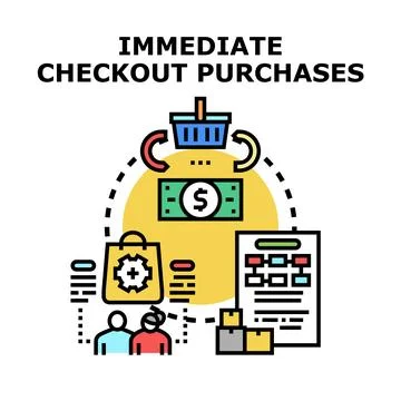 Immediate checkout purchases concept vector illustration Stock Illustration