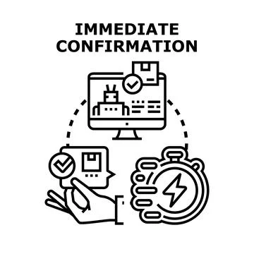Immediate confirmation concept with fast and automated process イラスト素材