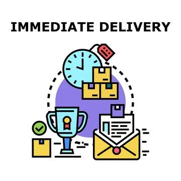 Immediate delivery logistics and express service concept Illustration