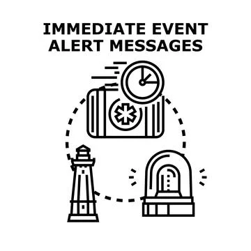 Immediate event alert messages concept vector illustration Stock Illustration