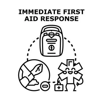 Immediate first aid response providing emergency medical care Stock Illustration