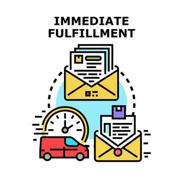 Immediate fulfillment concept with fast delivery service Stock Illustration