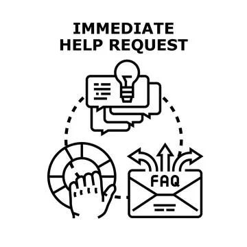 Immediate help request for support and information Stock Illustration