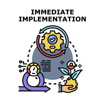 Immediate implementation concept with rapid agile development Stock Illustration
