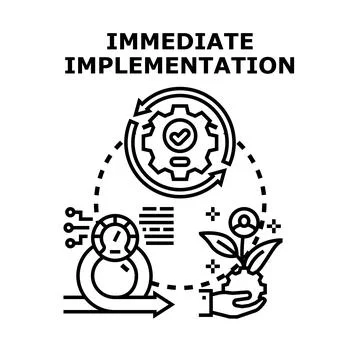 Immediate implementation concept with rapid agile development Stock Illustration