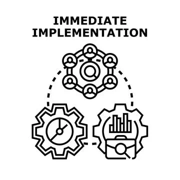 Immediate implementation strategy with business team and workflow Stock Illustration
