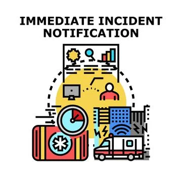 Immediate incident notification for emergency response management Stock Illustration