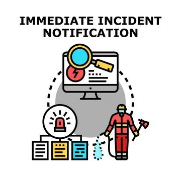 Immediate incident notification system presenting urgent alert 스톡 일러스트