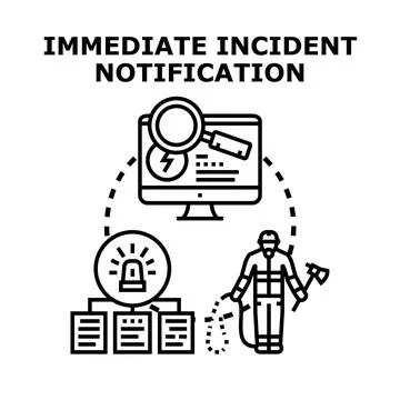 Immediate incident notification system presenting urgent alert 스톡 일러스트