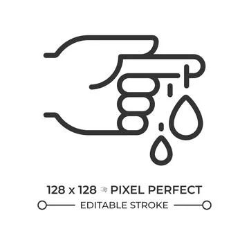Immediate injury care protocols pixel perfect simple line icon Stock Illustration