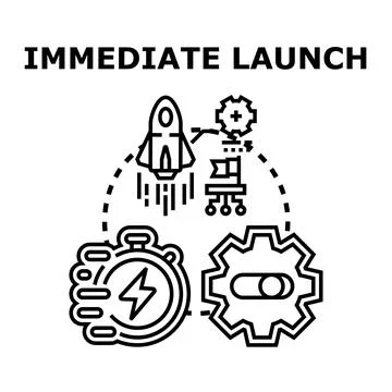 Immediate launch business startup speed project concept Иллюстрация