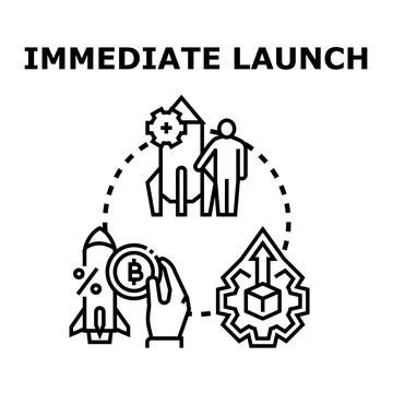 Immediate launch project startup and business development Stock Illustration