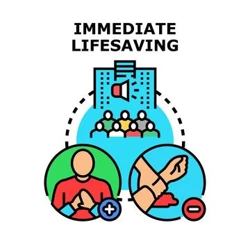 Immediate lifesaving measures providing first aid assistance 库存插图