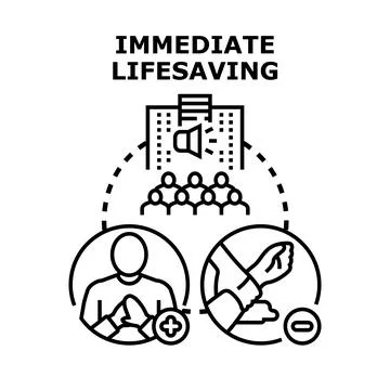 Immediate lifesaving measures providing first aid assistance Stock Illustration