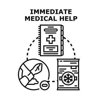 Immediate medical help providing first aid solution Stock Illustration