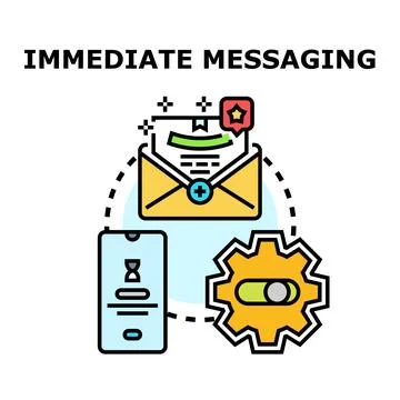 Immediate messaging concept linking phone and email communication Stock Illustration