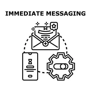 Immediate messaging concept linking phone and email communication Stock Illustration