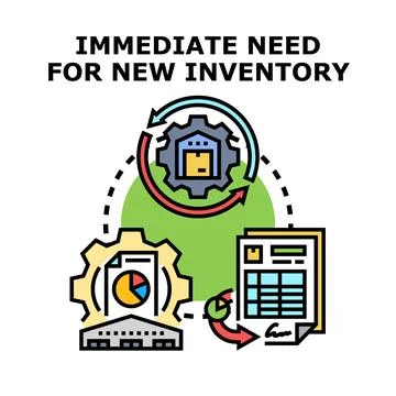 Immediate need for new inventory concept illustration Stock Illustration