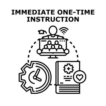 Immediate one time instruction planning and online learning Stock Illustration