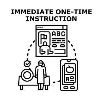 Immediate one time instruction using online education platforms Stock Illustration
