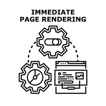 Immediate page rendering process with fast optimization Stock Illustration
