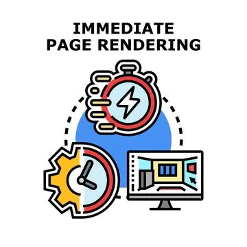 Immediate page rendering speed optimization concept illustration Stock-Illustration