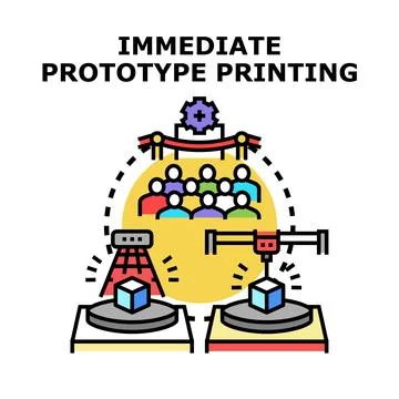Immediate prototype printing process creating innovative products Stock Illustration