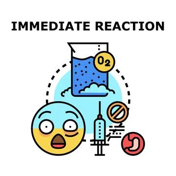 Immediate reaction concept vector icon illustrating adverse medical response Stock Illustration