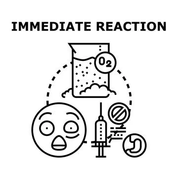 Immediate reaction concept vector icon illustrating adverse medical response Stock Illustration