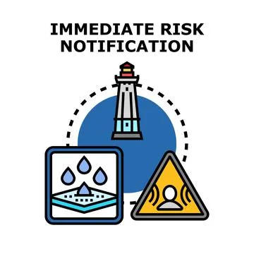 Immediate risk notification warning system concept Stock Illustration
