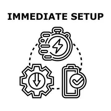 Immediate setup process with fast installation and successful download Stock Illustration