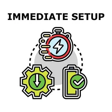 Immediate setup process with fast installation and successful download Stock Illustration