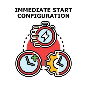 Immediate start configuration concept vector icon Illustrazione stock