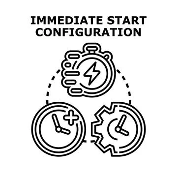 Immediate start configuration concept vector icon Illustrazione stock