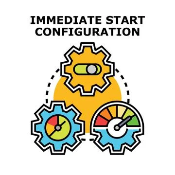 Immediate start configuration process with settings and performance イラスト素材