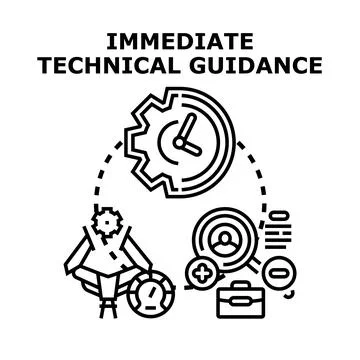 Immediate technical guidance for problem solving and support 스톡 일러스트