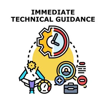 Immediate technical guidance for problem solving and support Stock Illustration