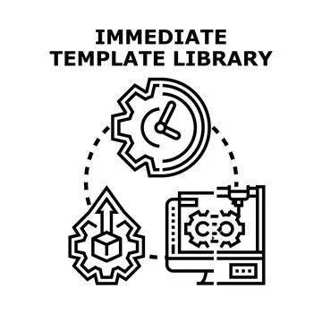 Immediate template library providing fast design and development assets Ilustração Stock