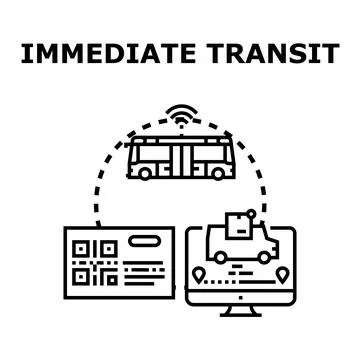 Immediate transit delivering and tracking goods concept Stock Illustration
